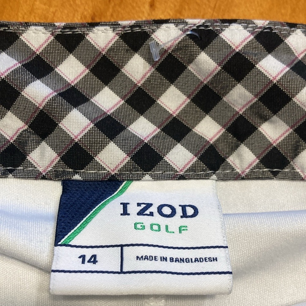 IZOD Preppy Old Money Golf Skort Black White Gingham Plaid Parisian Cottagecore - Picture 3 of 9